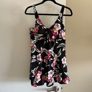 Croft & Barrow Floral Swim Dress Bathing Suit One Piece Pool Beach Vacation 16